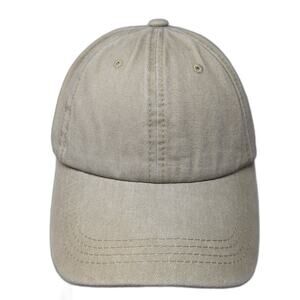 Lift Down Slideback Baseball Cap Beige One Size Adjustable Vented Holes Blank